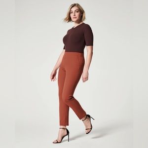 NWT SPANX On-the-Go Ankle Slim Straight Pant in Bronze Glow